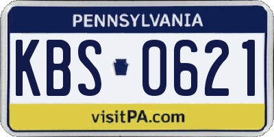PA license plate KBS0621
