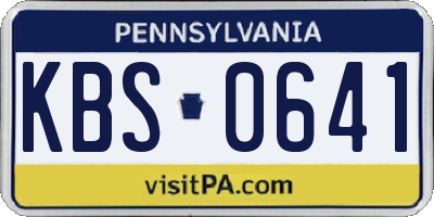 PA license plate KBS0641