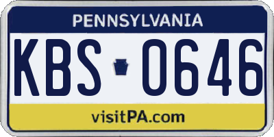 PA license plate KBS0646