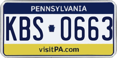 PA license plate KBS0663