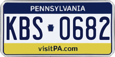 PA license plate KBS0682