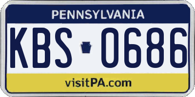 PA license plate KBS0686