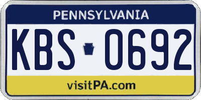 PA license plate KBS0692