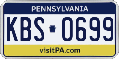 PA license plate KBS0699