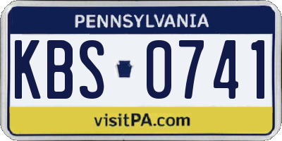 PA license plate KBS0741