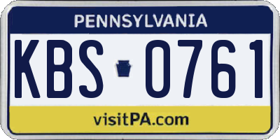 PA license plate KBS0761