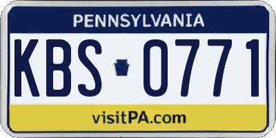 PA license plate KBS0771