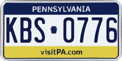 PA license plate KBS0776