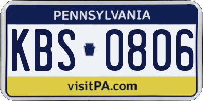 PA license plate KBS0806
