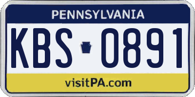 PA license plate KBS0891