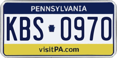 PA license plate KBS0970