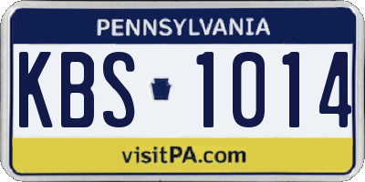 PA license plate KBS1014