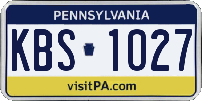 PA license plate KBS1027
