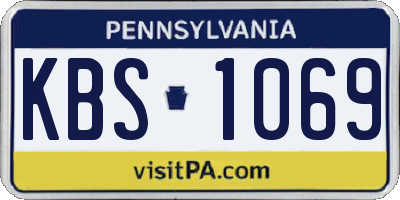 PA license plate KBS1069