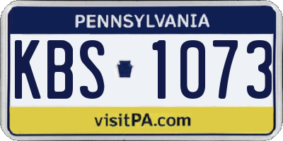 PA license plate KBS1073