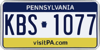 PA license plate KBS1077