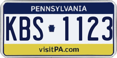 PA license plate KBS1123