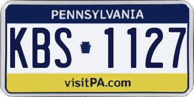 PA license plate KBS1127