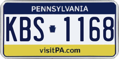 PA license plate KBS1168