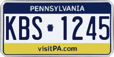 PA license plate KBS1245