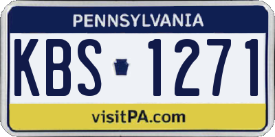 PA license plate KBS1271