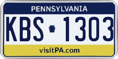 PA license plate KBS1303