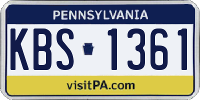 PA license plate KBS1361