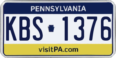 PA license plate KBS1376