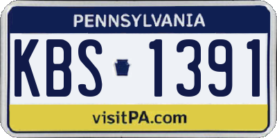 PA license plate KBS1391