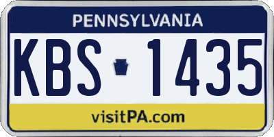 PA license plate KBS1435