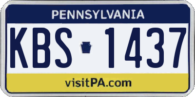 PA license plate KBS1437