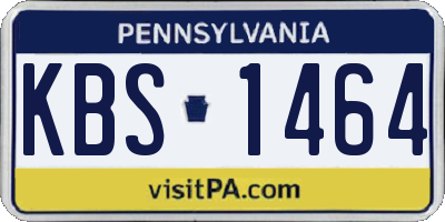 PA license plate KBS1464
