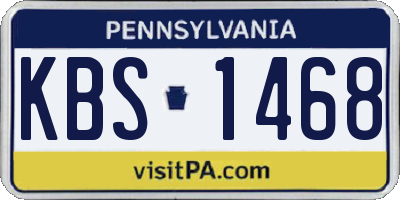 PA license plate KBS1468