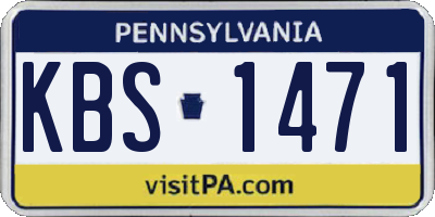 PA license plate KBS1471
