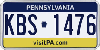 PA license plate KBS1476