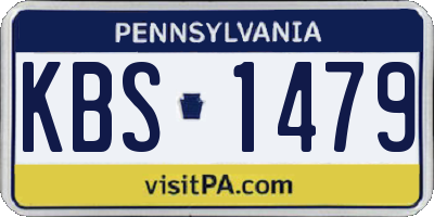 PA license plate KBS1479