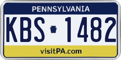 PA license plate KBS1482