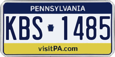 PA license plate KBS1485