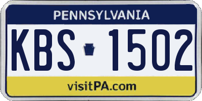 PA license plate KBS1502