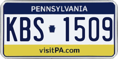 PA license plate KBS1509