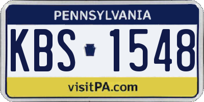 PA license plate KBS1548