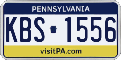 PA license plate KBS1556