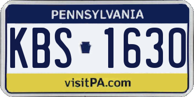 PA license plate KBS1630
