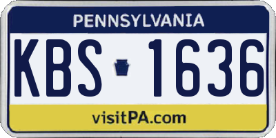 PA license plate KBS1636