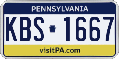 PA license plate KBS1667
