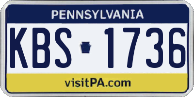 PA license plate KBS1736