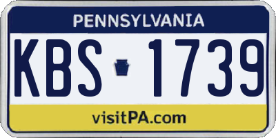 PA license plate KBS1739