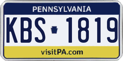 PA license plate KBS1819