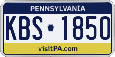 PA license plate KBS1850