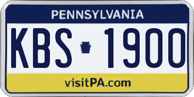 PA license plate KBS1900